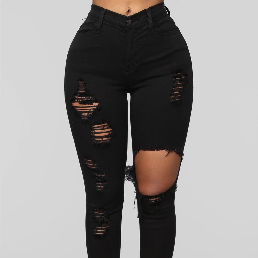 FASHION NOVA Black “Glistening Jeans”